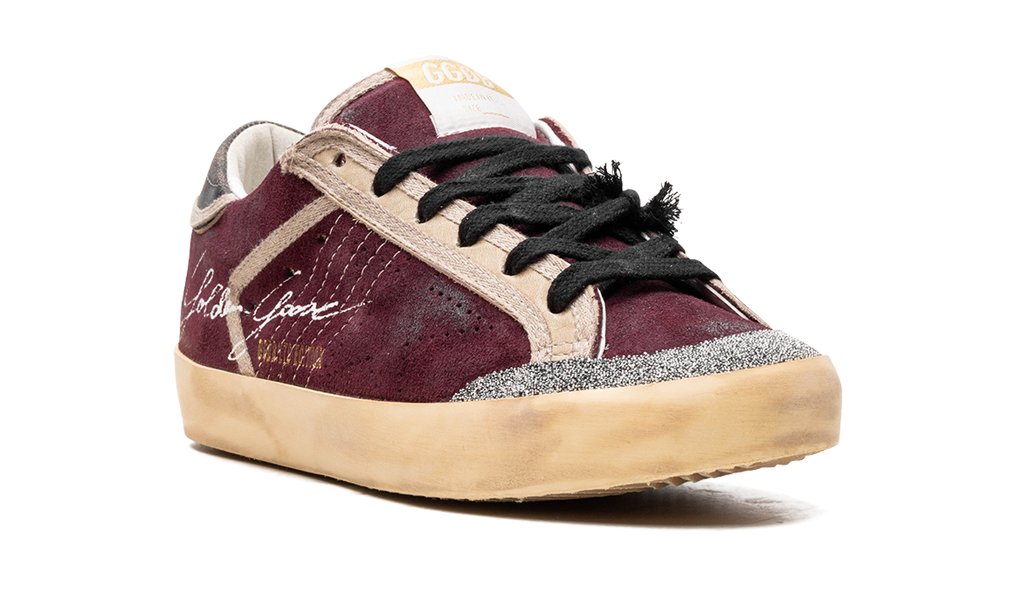 SUPER-STAR PENSTAR SUEDE UPPER CRYSTAL PENSTAR SKATE STAR VINTAGE LEATHER HEEL SIGNATURE FOXING "WINE RED BLACK"