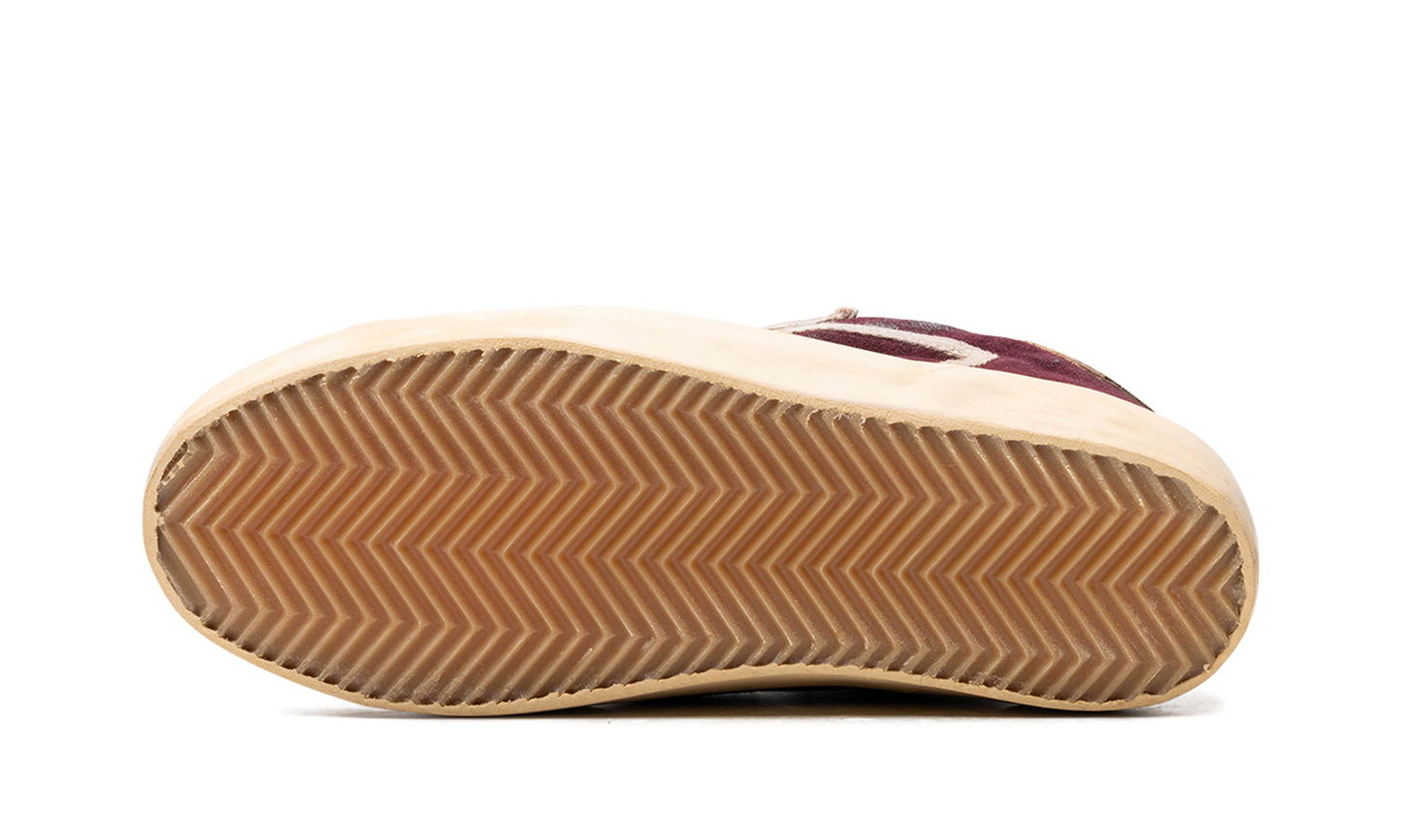 SUPER-STAR PENSTAR SUEDE UPPER CRYSTAL PENSTAR SKATE STAR VINTAGE LEATHER HEEL SIGNATURE FOXING "WINE RED BLACK"