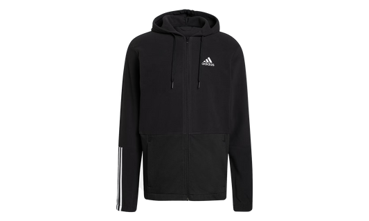 Essentials Polar Fleece Giant Logo Full-Zip Hoodie "Black / White" GV5297